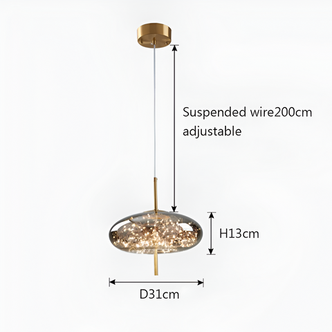 Pendant Light with Modern Glass Shade