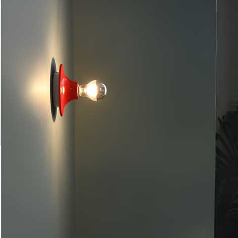 Wall Light with Bauhaus Curve and Exposed Bulb Design