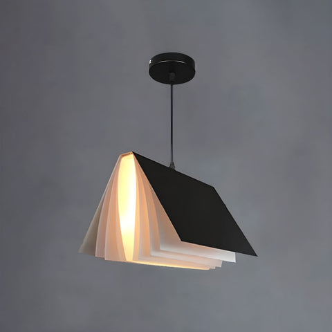 Pendant Light with Folded Book-Shaped Shade