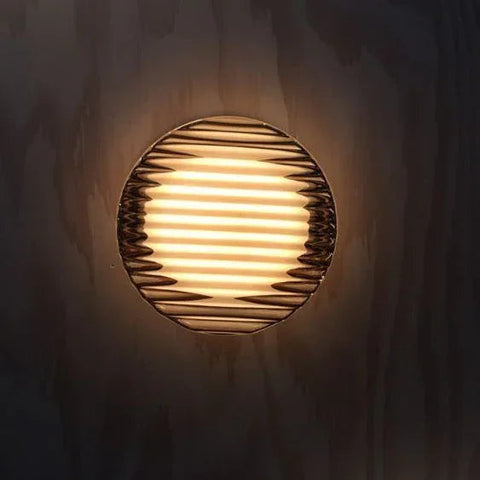 Ribbed Round LED Wall Light