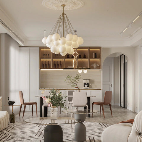 Glass Globe Chandelier for Living Room and Dining Room Lighting
