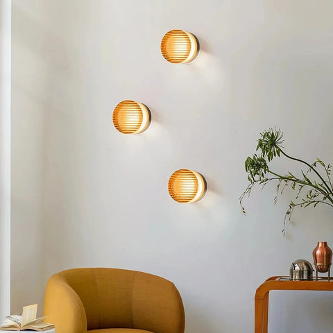 Ribbed Round LED Wall Light