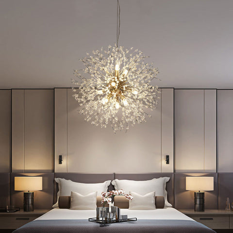 Branching Crystal Chandelier for Dining and Living Room Lighting