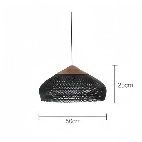 Pendant Light with Woven Rattan Dome