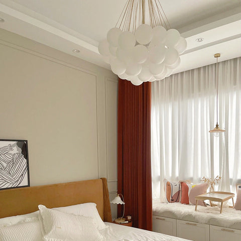 Glass Globe Chandelier for Living Room and Dining Room Lighting