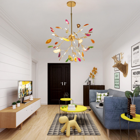 Branch-Style Glass Chandelier for Bedrooms and Living Room Lighting