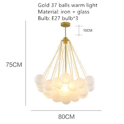 Glass Globe Chandelier for Living Room and Dining Room Lighting