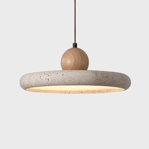 Travertine and Acrylic LED Pendant Light for Dining Room Illumination