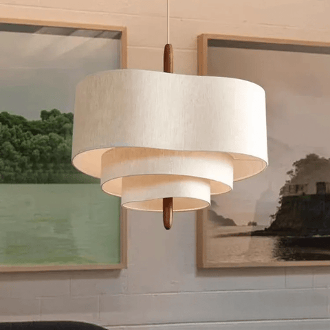 Layered Fabric Japandi Pendant Light for Dining and Living Room Decor