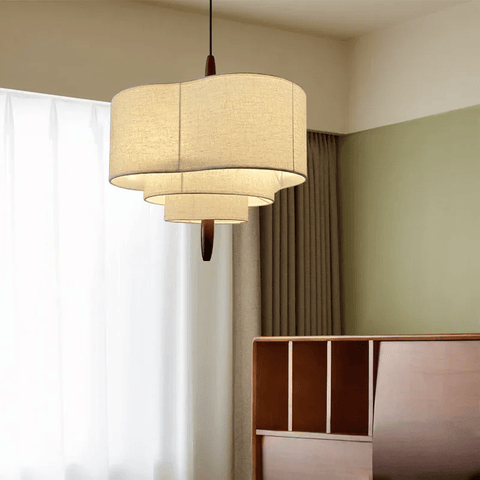 Layered Fabric Japandi Pendant Light for Dining and Living Room Decor