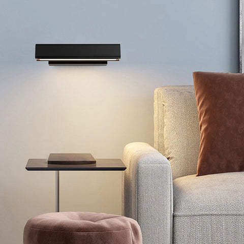 Rotating Wood and Metal LED Wall Sconce for Bedroom Reading Light