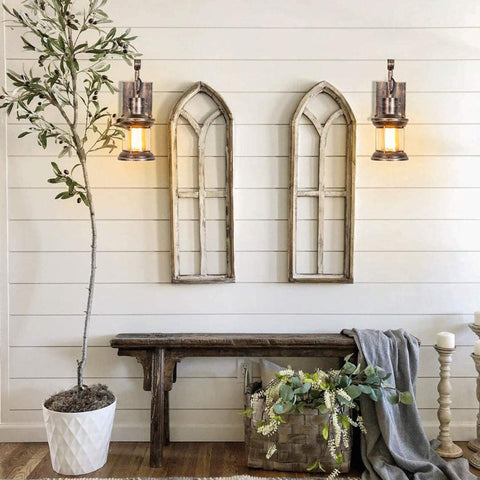 Industrial Metal Wall Sconce for Bedroom and Living Room Lighting