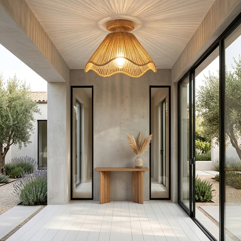 Natural Woven Paper Pendant Light