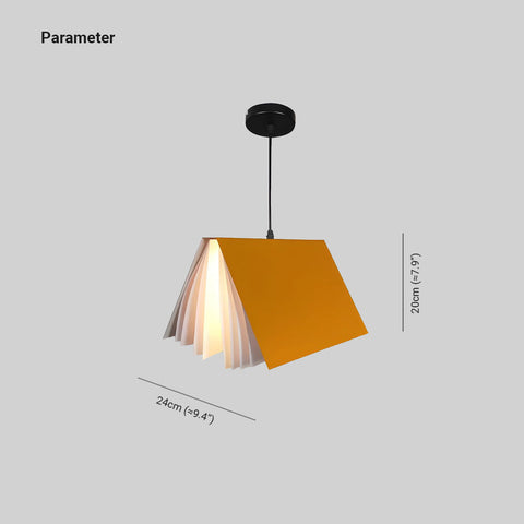 Pendant Light with Folded Book-Shaped Shade