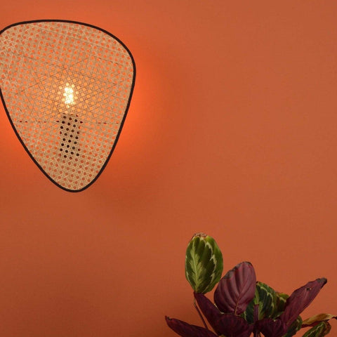 Woven Rattan Wall Sconce for Wabi-Sabi Bedrooms and Living Rooms