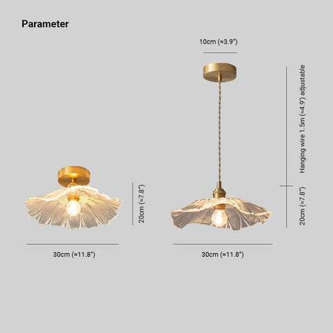 Fluted Glass Flower Ceiling Light for Bedroom and Living Room Decor