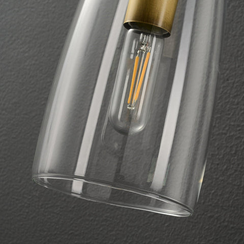 Wall Light with Copper Finish and Suspended Glass Shade