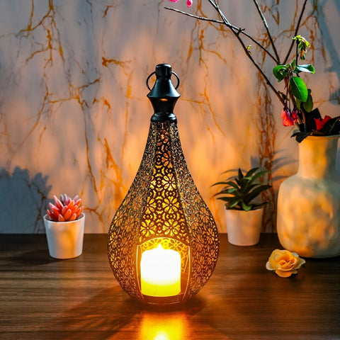 Moroccan Metal Lantern Table Lamp