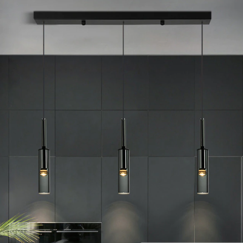 Smoked Glass Bottle Pendant Light for Kitchen Islands and Bedside Use