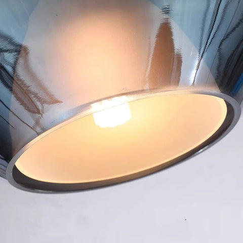 Colored Glass Pendant Light with Geometric Shade