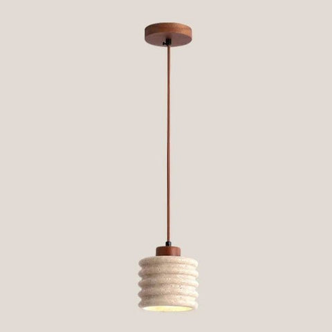 Ribbed Stone Pendant Light for Bedroom and Dining Area Soft Lighting