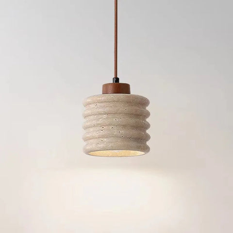 Ribbed Stone Pendant Light for Bedroom and Dining Area Soft Lighting