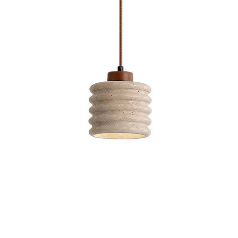Ribbed Stone Pendant Light for Bedroom and Dining Area Soft Lighting