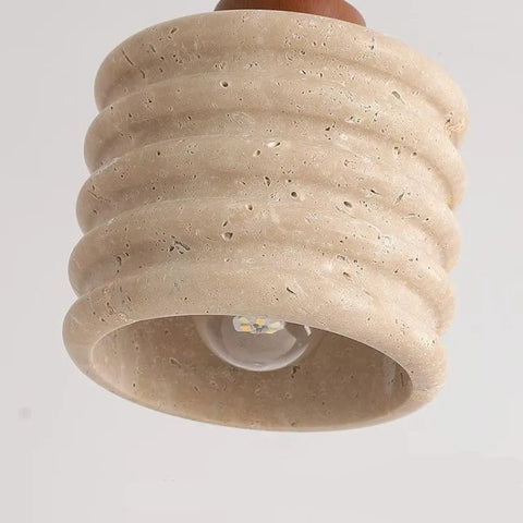 Ribbed Stone Pendant Light for Bedroom and Dining Area Soft Lighting