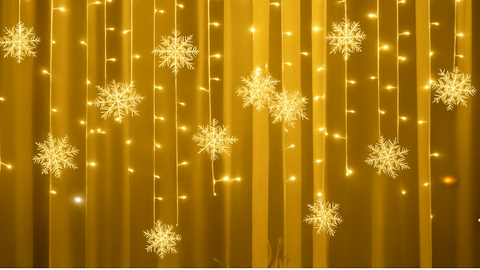 Snowflake LED Curtain String Lights for Holiday Window Decoration