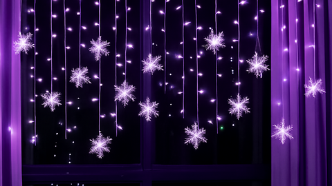 Snowflake LED Curtain String Lights for Holiday Window Decoration