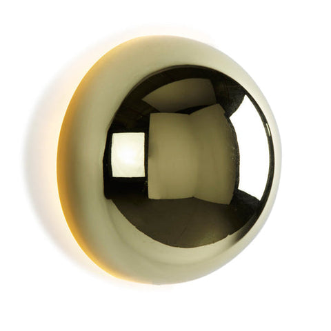 Round Glass and Iron LED Wall Lamp with Modern Design and Two Size Options