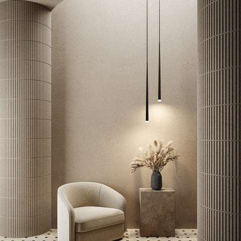 Slim Tapered LED Pendant Light with Metal Body and Minimalist Modern Design