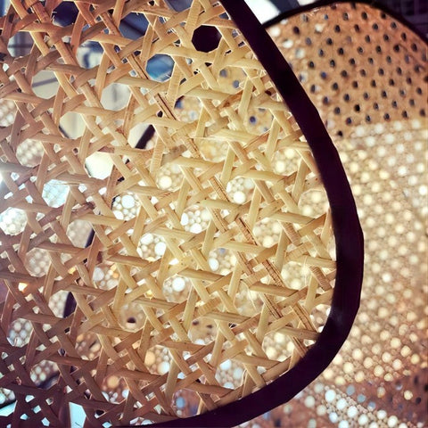 Woven Rattan Wall Sconce for Wabi-Sabi Bedrooms and Living Rooms