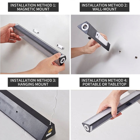 Solar and USB LED Wall Light with Slim Strip Profile for Outdoors