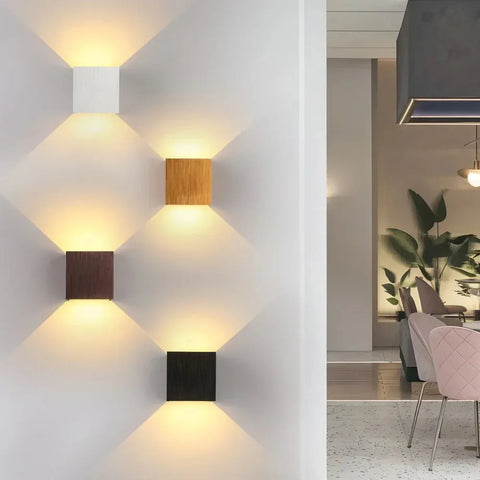 Square LED Wall Light with Up-and-Down Illumination
