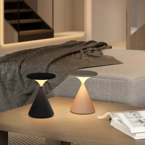 Modern Cordless LED Hourglass Table Lamp with Rechargeable Battery