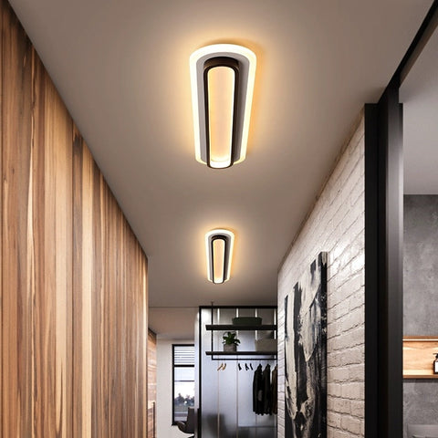 Modern Elongated Ring LED Ceiling Light for Hallways and Dining Rooms
