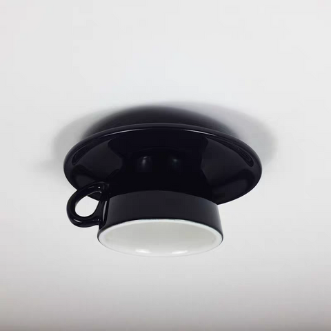 Ceramic Cup Flush Mount Ceiling Light for Bedrooms and Living Rooms