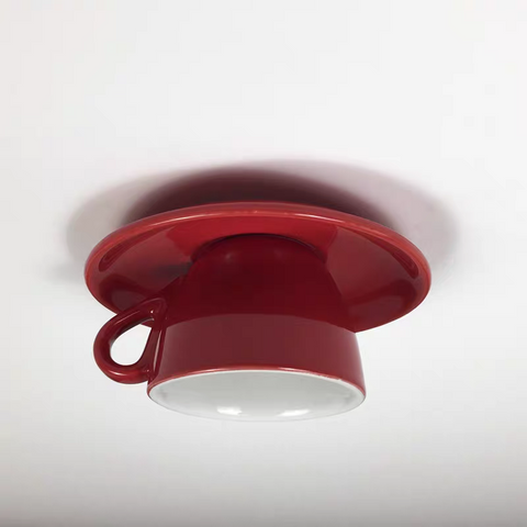 Ceramic Cup Flush Mount Ceiling Light for Bedrooms and Living Rooms