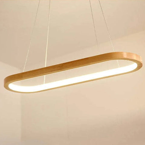 Oval Wood LED Pendant Light for Kitchen Islands and Dining Rooms