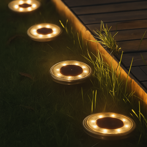 IP68 Solar LED Ground Lights for Garden Paths, Decks, and Walkways