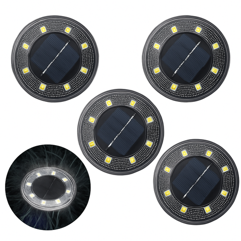 IP68 Solar LED Ground Lights for Garden Paths, Decks, and Walkways