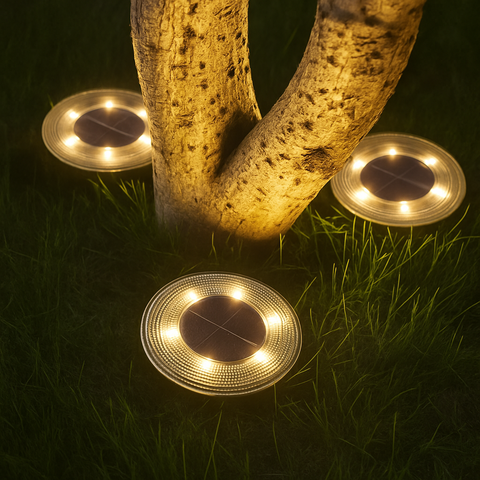 IP68 Solar LED Ground Lights for Garden Paths, Decks, and Walkways