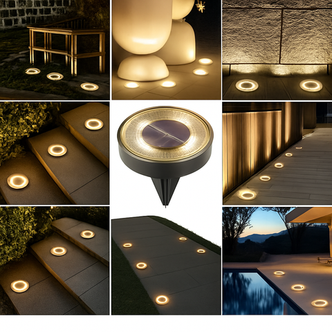 IP68 Solar LED Ground Lights for Garden Paths, Decks, and Walkways