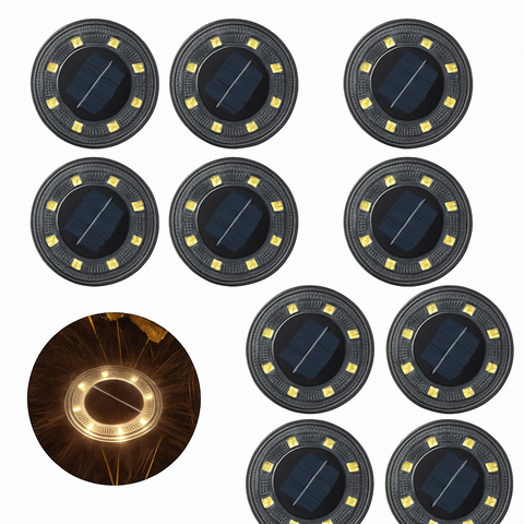 IP68 Solar LED Ground Lights for Garden Paths, Decks, and Walkways