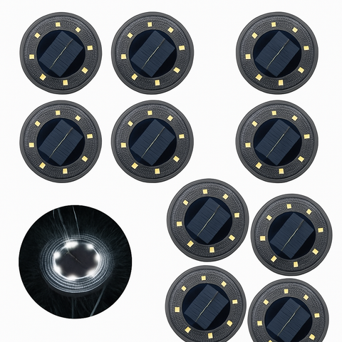 IP68 Solar LED Ground Lights for Garden Paths, Decks, and Walkways