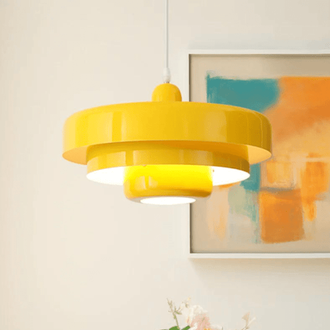 Layered Round Pendant Light with Retro Design for Indoor Lighting