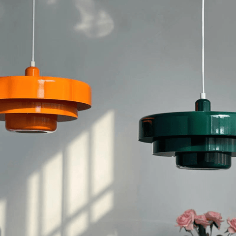 Layered Round Pendant Light with Retro Design for Indoor Lighting