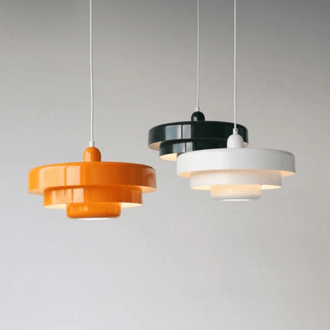 Layered Round Pendant Light with Retro Design for Indoor Lighting
