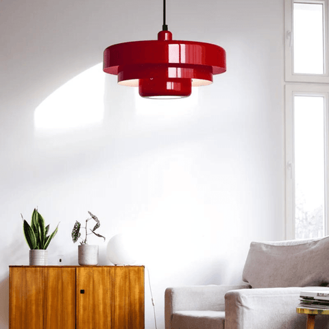 Layered Round Pendant Light with Retro Design for Indoor Lighting